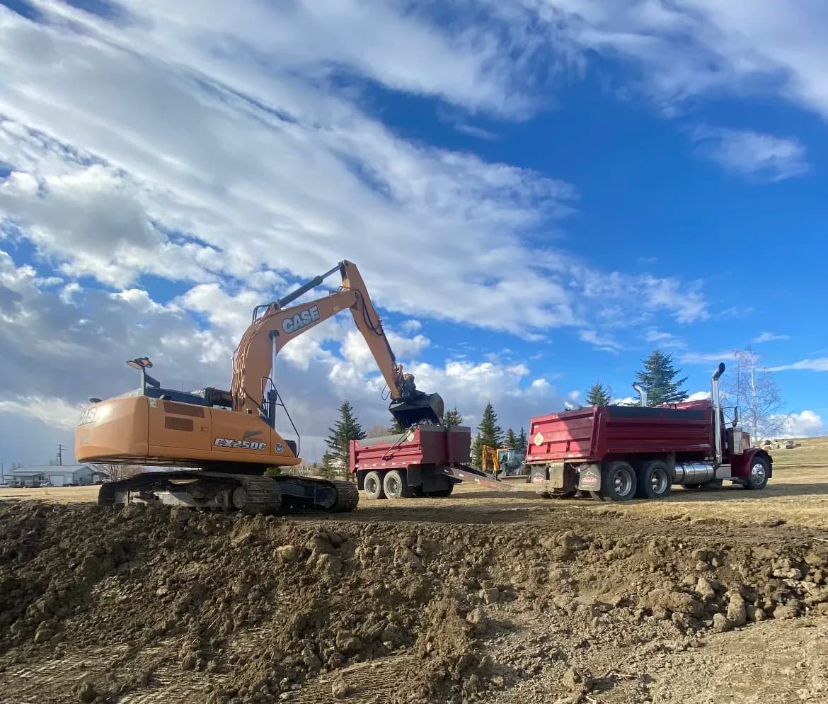 Professional trucking services by Hansen's Excavating